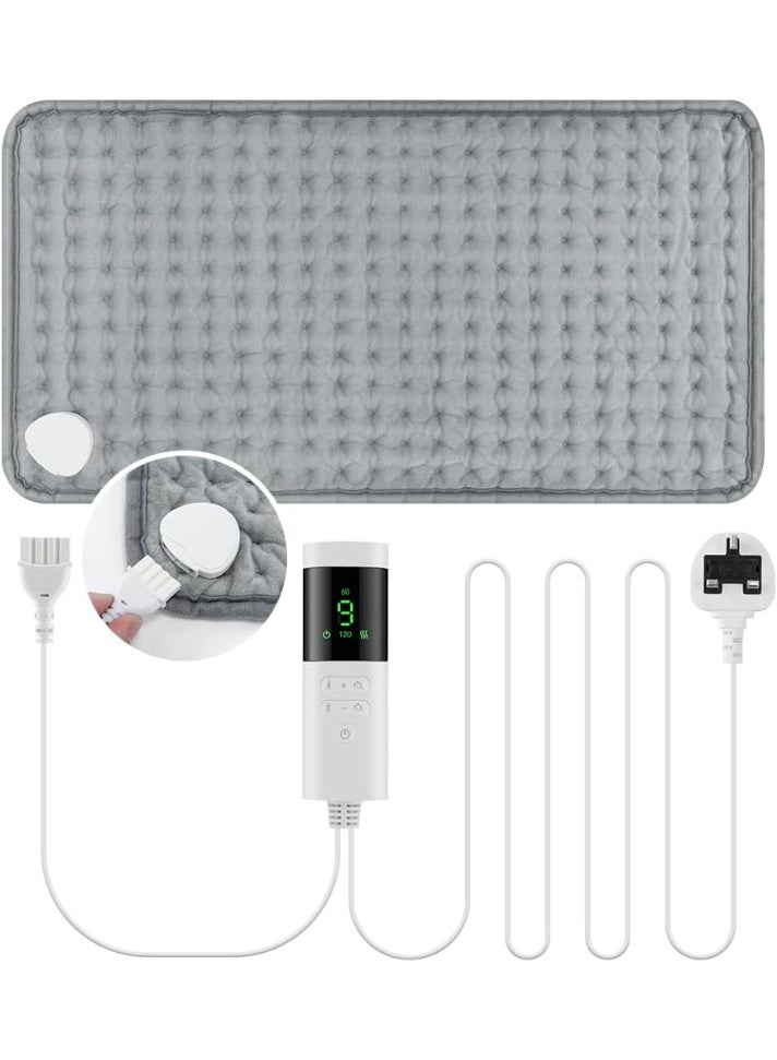 وسادة تدفئة كهربائية للخصر والجسم، مزودة بشاشة LCD، 9 مستويات حرارة، 4 إعدادًا للمؤقت، ملمس ناعم، تسخين سريع، قابلة للغسل في الغسالة - 60×30 سم، مثالية للظهر والبطن والساقين وغيرها - Image 1